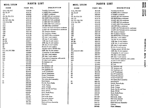 12312M ; Warwick Mfg. Corp., (ID = 717035) Radio