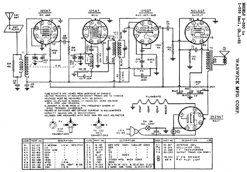 1-557 Ch= 1-55; Warwick Mfg. Corp., (ID = 713987) Radio