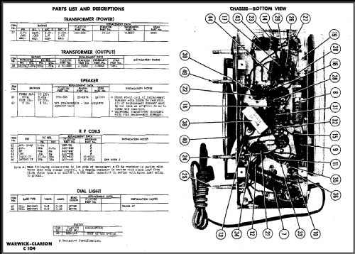 Clarion C-104 The Waverly; Warwick Mfg. Corp., (ID = 487692) Radio