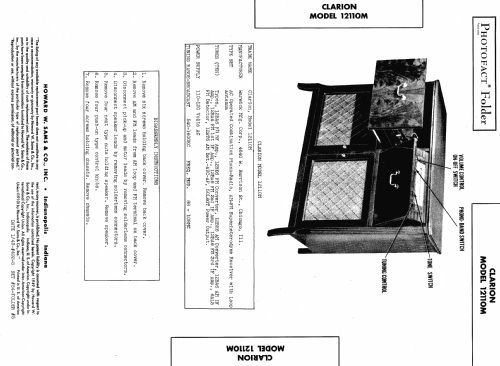 Clarion 12110M Ch= 12110; Warwick Mfg. Corp., (ID = 466547) Radio