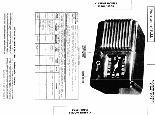 Clarion 13203 ; Warwick Mfg. Corp., (ID = 466568) Radio