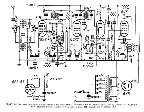 Argo W/50; Watt Radio; Torino (ID = 219347) Radio