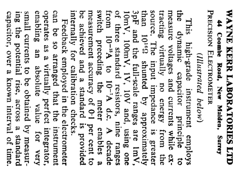 Precision Electrometer ; Wayne Kerr; New (ID = 2653138) Ausrüstung