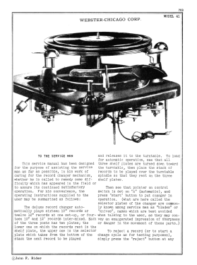 Record Changer 41; Webster Co., The, (ID = 2981201) R-Player