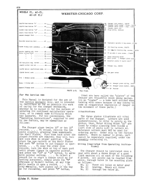 Record Changer AC-DC 21J; Webster Co., The, (ID = 2980434) R-Player