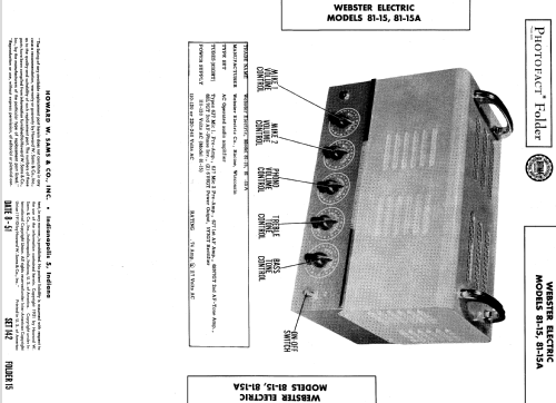 81-15 ; Webster Electric (ID = 571260) Ampl/Mixer