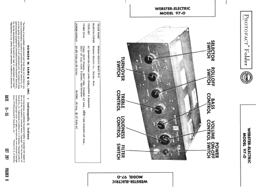 97-0 Preamplifier ; Webster Electric (ID = 2671210) Ampl/Mixer