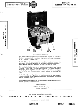 Ekotape 109; Webster Electric (ID = 2984947) R-Player