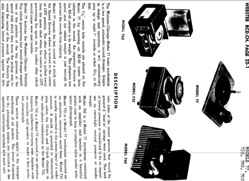 Record Changer Seven Sixty Two 762 Ch= 77-1; Webster Co., The, (ID = 731294) R-Player