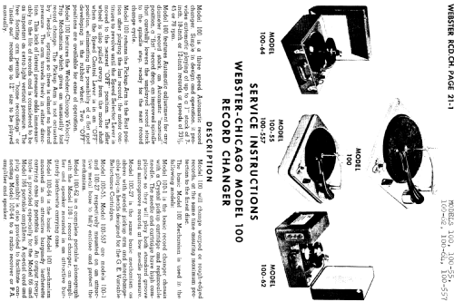 Record Changer Chassis 100-27 ; Webster Co., The, (ID = 730007) R-Player