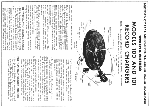 Record Changer Chassis 101 ; Webster Co., The, (ID = 729117) Sonido-V