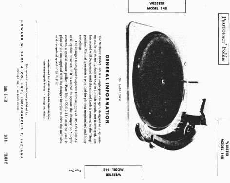 Record Changer 148 ; Webster Co., The, (ID = 1577383) Enrég.-R