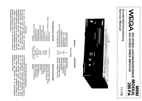 Minimodul 205 PA; Wega, (ID = 2014516) Ampl/Mixer