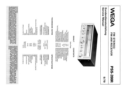 FM Stereo FM/AM Receiver PSS-200R; Wega, (ID = 2024324) Radio