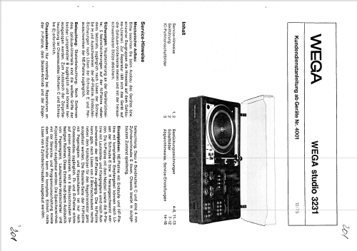 Studio 3231 HiFi; Wega, (ID = 1609907) Radio