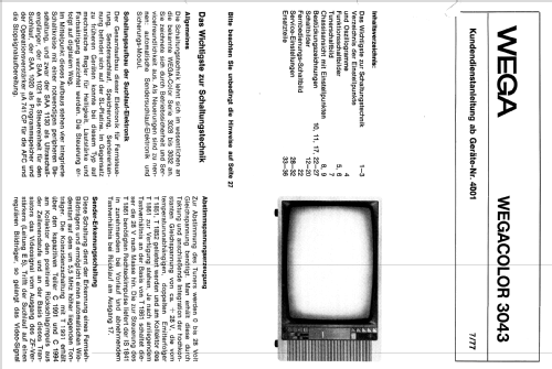 Wegacolor 3043; Wega, (ID = 1677710) Television