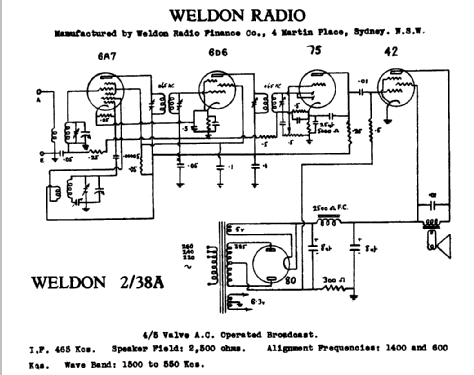 Radioclock 2/38G; Weldon brand, Weldon (ID = 716291) Radio