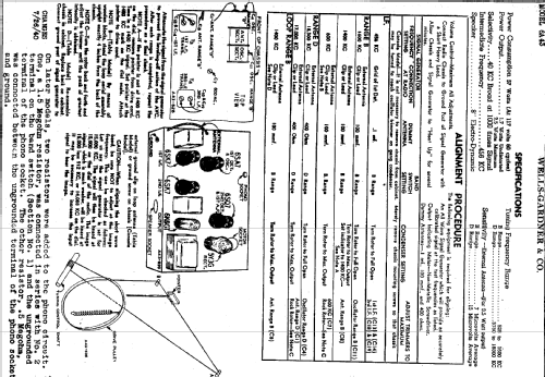 6A43 Radio Wells-Gardner & Co.; Chicago, build 1941 ??, 3 schematics ...