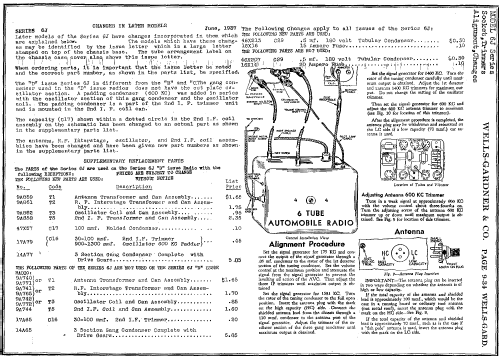 6J Series ; Wells-Gardner & Co.; (ID = 422808) Car Radio