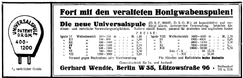 Universalspule ; Wendte, Gerhard, (ID = 1310897) Radio part