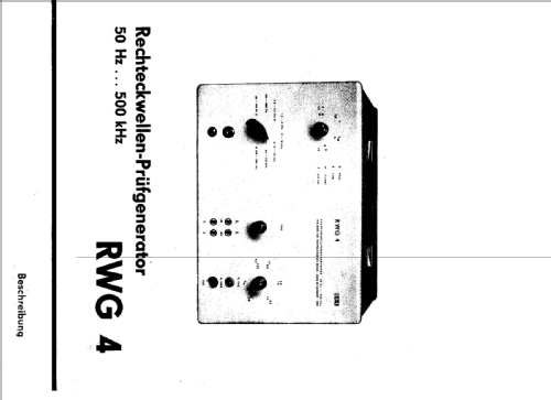 Rechteckwellengenerator RWG 4; Werk für (ID = 2070188) Equipment