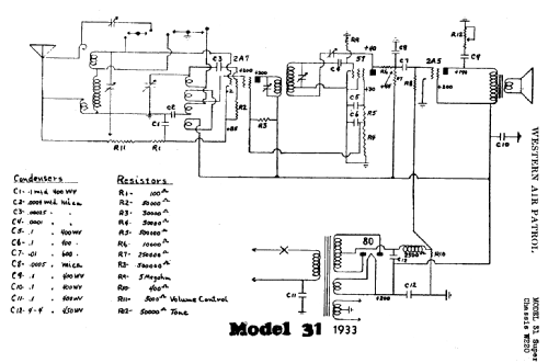 31 Super Ch= W220; Western Auto Supply (ID = 703153) Radio