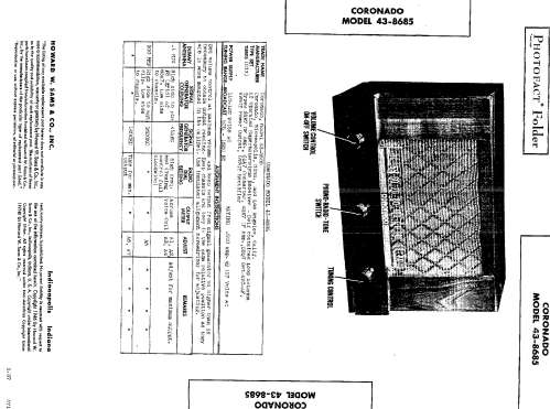 Coronado 43-8685 ; Western Auto Supply (ID = 595097) Radio