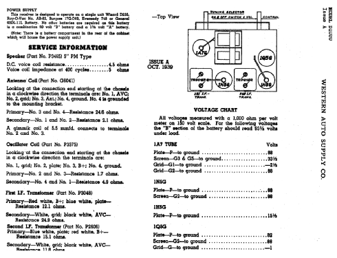 D1020 Truetone ; Western Auto Supply (ID = 760833) Radio