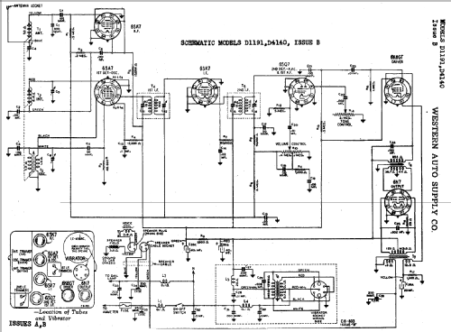 D1191 Issue B Car Radio Western Auto Supply Co. Truetone; Kansas City ...