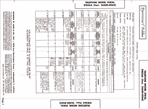 D1836 Truetone; Western Auto Supply (ID = 1397454) Radio