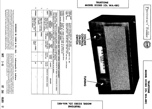 D2385 Truetone Ch= WA4B1; Western Auto Supply (ID = 577653) Radio