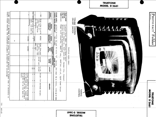 Truetone D2661 ; Western Auto Supply (ID = 513239) Radio