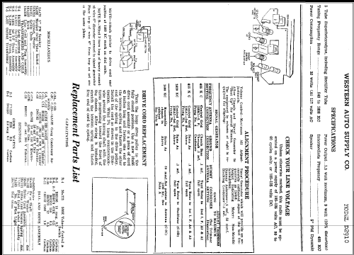 D2910 Truetone ; Western Auto Supply (ID = 316373) Radio