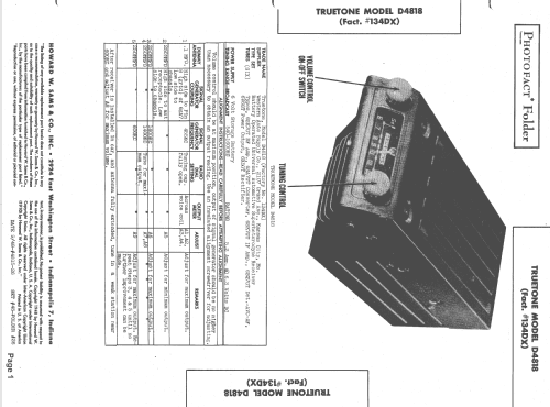 D4818 134DX; Western Auto Supply (ID = 1397474) Car Radio