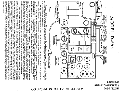 D694 ; Western Auto Supply (ID = 753600) Radio