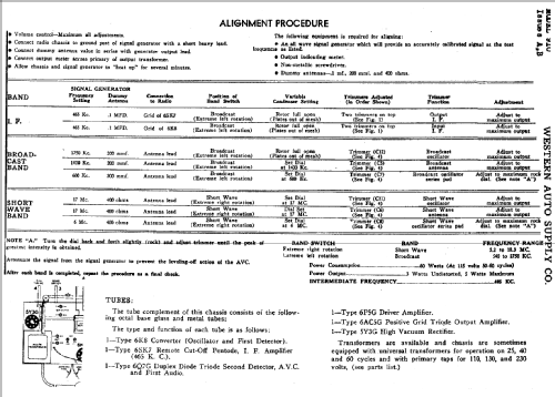 D910 Issue A,B ; Western Auto Supply (ID = 758589) Radio