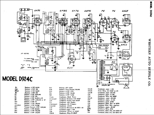 D924C ; Western Auto Supply (ID = 758925) Radio