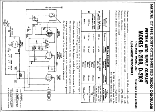 D2108 Truetone; Western Auto Supply (ID = 157842) Radio