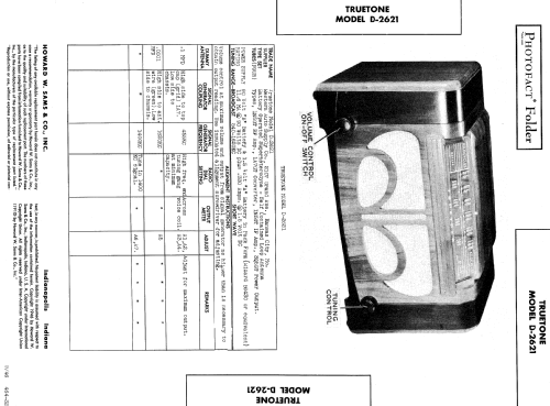 D-2621 Truetone ; Western Auto Supply (ID = 574920) Radio