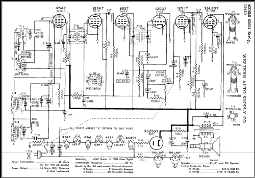 D-2624 Truetone ; Western Auto Supply (ID = 447014) Radio