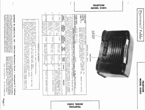 D-2815 Truetone ; Western Auto Supply (ID = 1417877) Radio