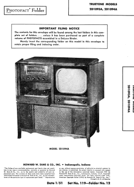 Truetone 2D1093A; Western Auto Supply (ID = 2822676) Television