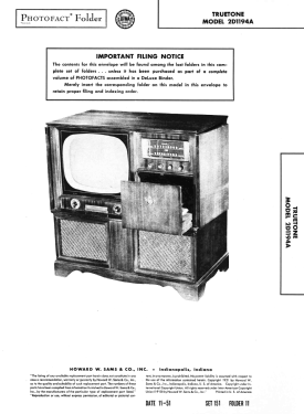 Truetone 2D1194A; Western Auto Supply (ID = 2979701) Television