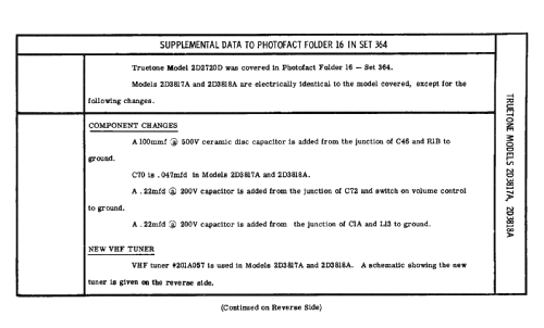 Truetone 2D3817A; Western Auto Supply (ID = 2543691) Television