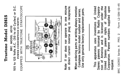 Truetone	D-2615 ; Western Auto Supply (ID = 3072486) Radio