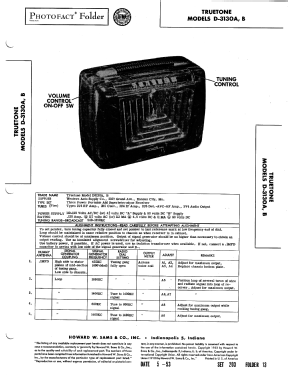 Truetone D-3130A , D-3130B ; Western Auto Supply (ID = 2933922) Radio