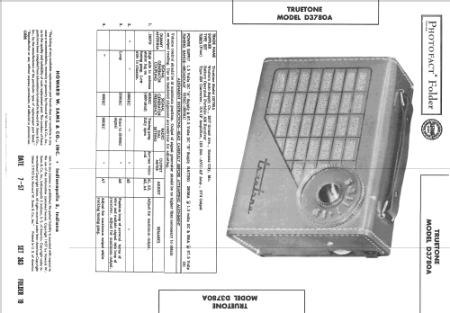 Truetone Personal Portable D3780 A; Western Auto Supply (ID = 2406407) Radio