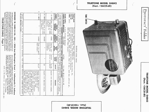 Truetone D4842 Fact.#26C21-81; Western Auto Supply (ID = 1431238) Car Radio