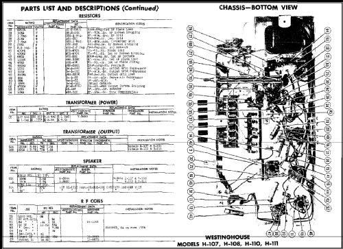 H110 Ch= V-2102-1; Westinghouse El. & (ID = 488706) Radio