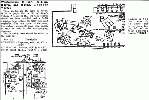 H138A Ch= V-2102-2; Westinghouse El. & (ID = 587509) Radio